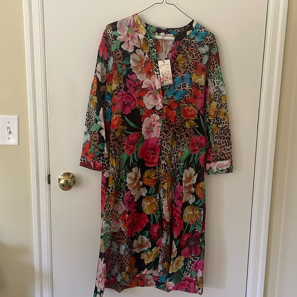 Johnny Was Sandra Seaside Dress with slip, cotton voile -perfect for vacation - Picture 2 of 8